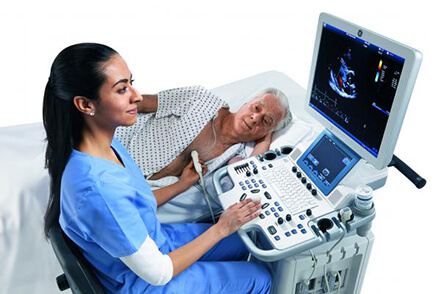 Man Having a Cardiac Ultrasound