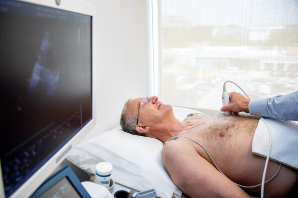 Man having Carotid Ultrasound test